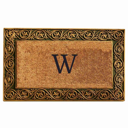 Monogram Door Mat, Gold, Black, Natural, 18 in W x 30 in L